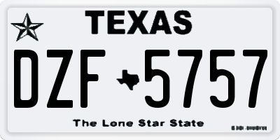 TX license plate DZF5757