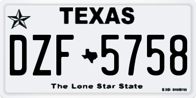 TX license plate DZF5758