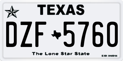 TX license plate DZF5760