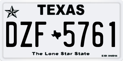 TX license plate DZF5761