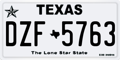 TX license plate DZF5763