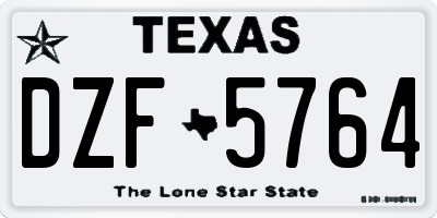 TX license plate DZF5764