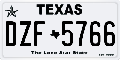 TX license plate DZF5766