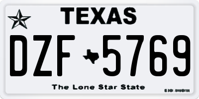 TX license plate DZF5769