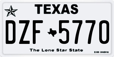 TX license plate DZF5770