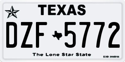 TX license plate DZF5772