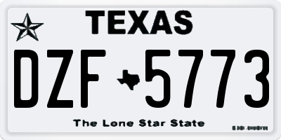 TX license plate DZF5773