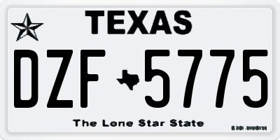 TX license plate DZF5775