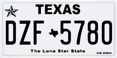 TX license plate DZF5780