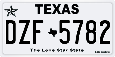 TX license plate DZF5782