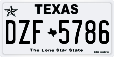 TX license plate DZF5786