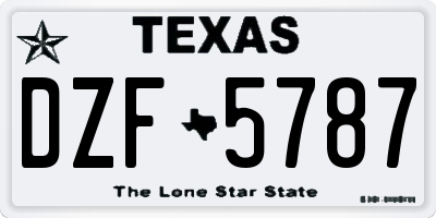 TX license plate DZF5787