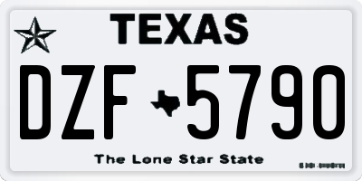 TX license plate DZF5790