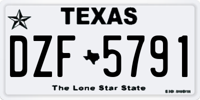 TX license plate DZF5791