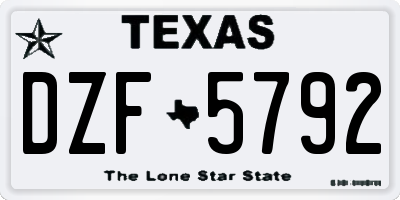 TX license plate DZF5792