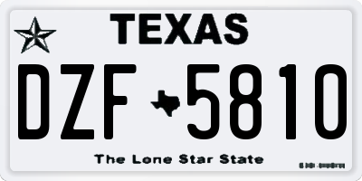 TX license plate DZF5810