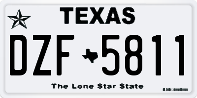 TX license plate DZF5811