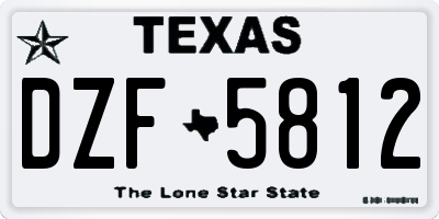 TX license plate DZF5812