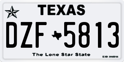 TX license plate DZF5813