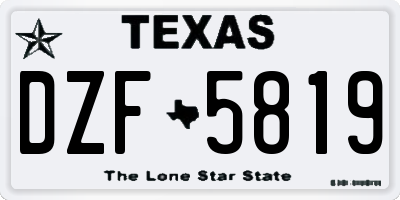 TX license plate DZF5819