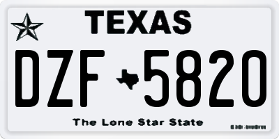 TX license plate DZF5820