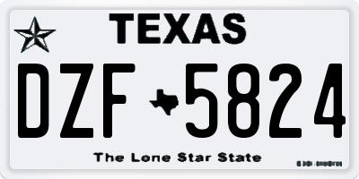 TX license plate DZF5824
