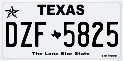 TX license plate DZF5825