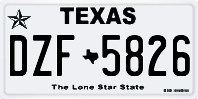 TX license plate DZF5826