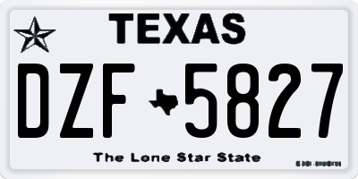 TX license plate DZF5827