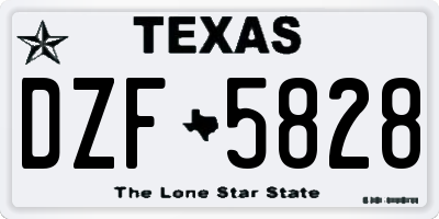 TX license plate DZF5828