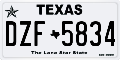 TX license plate DZF5834