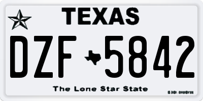 TX license plate DZF5842
