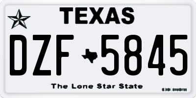 TX license plate DZF5845