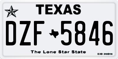 TX license plate DZF5846