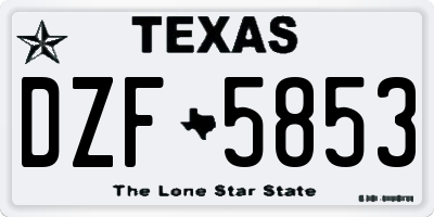 TX license plate DZF5853
