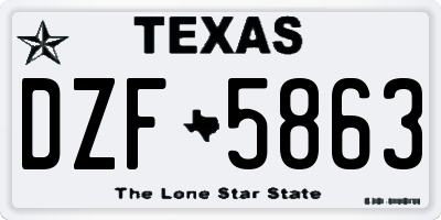 TX license plate DZF5863