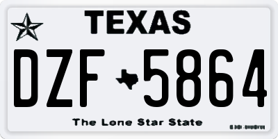 TX license plate DZF5864