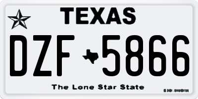 TX license plate DZF5866
