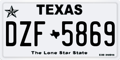 TX license plate DZF5869