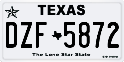 TX license plate DZF5872