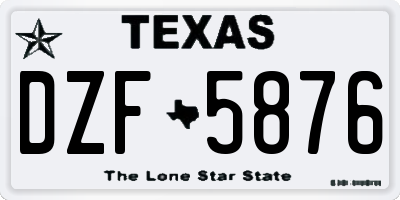 TX license plate DZF5876