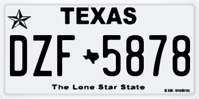 TX license plate DZF5878