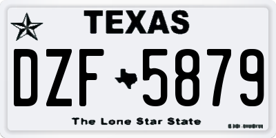 TX license plate DZF5879