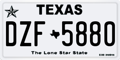 TX license plate DZF5880