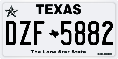 TX license plate DZF5882