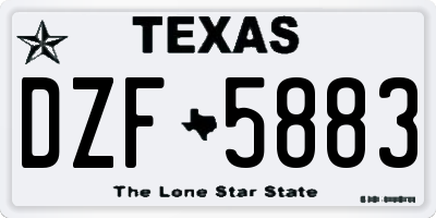 TX license plate DZF5883