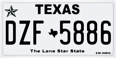 TX license plate DZF5886