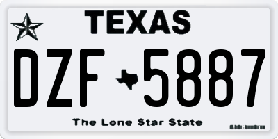 TX license plate DZF5887