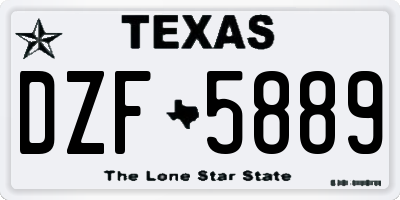 TX license plate DZF5889