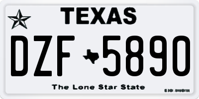 TX license plate DZF5890